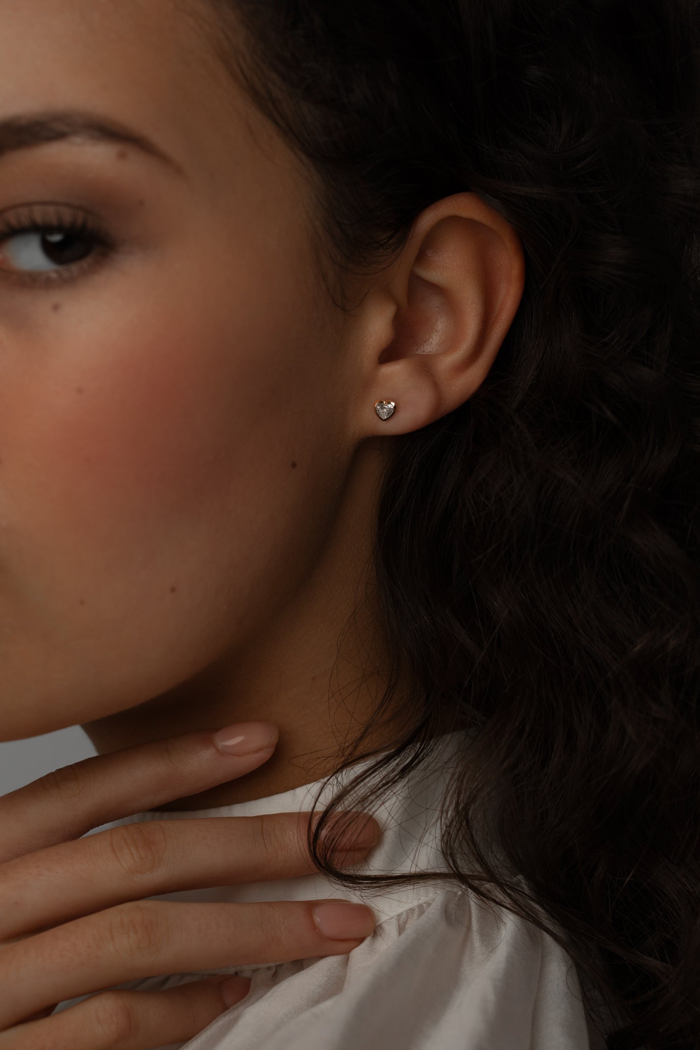 Heart Bezel Studs Örhängen (0.50tcw)