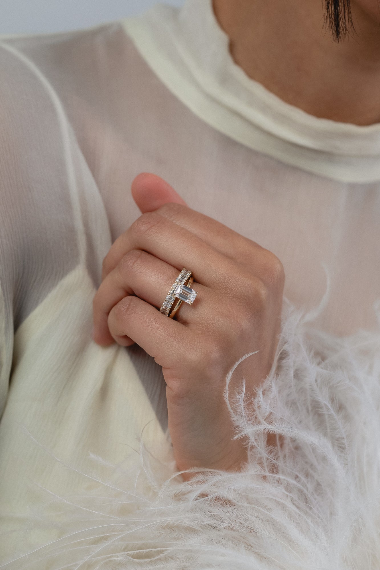 Emerald Half Eternity Ring