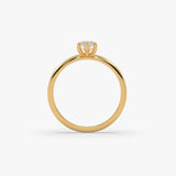 Marquise Solitärring med sexkloinfattning