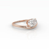 Oval Floating Curve Ring