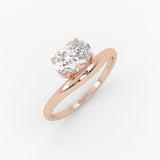 Oval Floating Curve Ring