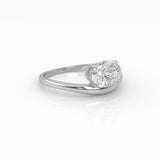 Oval Floating Curve Ring