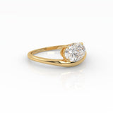 Oval Floating Curve Ring