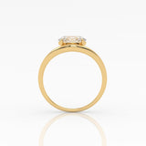 Oval Floating Curve Ring