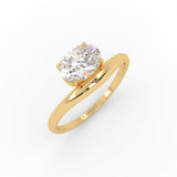 Oval Floating Curve Ring