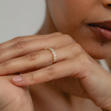 Oval & Emerald Half Eternity Ring