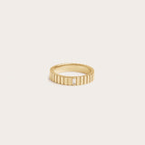Ribbed Baguette Ring