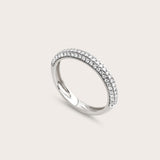 Three Row Pavé Ring