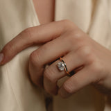 Oval Floating Curve Ring