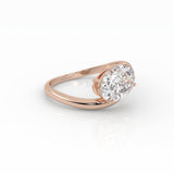 Oval Wave Curve Ring