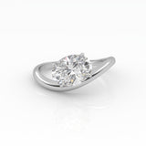 Oval Wave Curve Ring