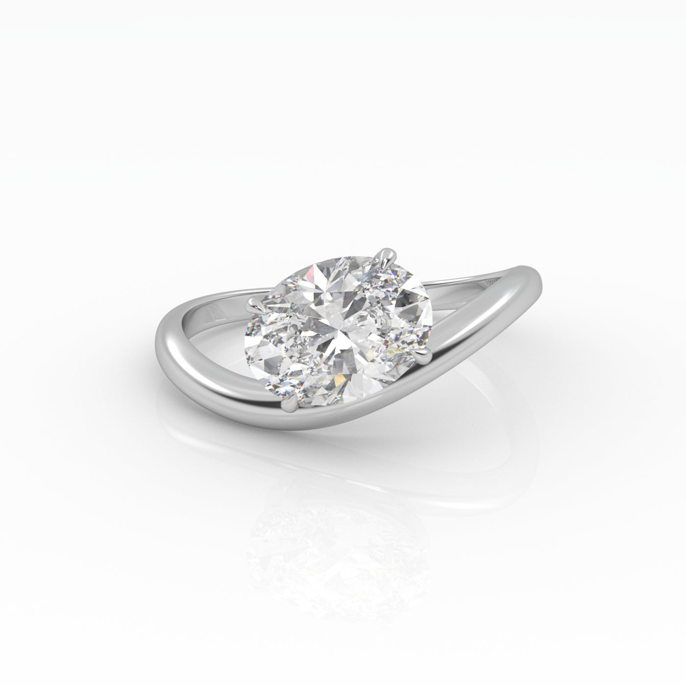 Oval Wave Curve Ring