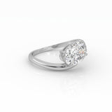 Oval Wave Curve Ring