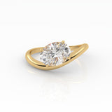 Oval Wave Curve Ring