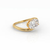 Oval Wave Curve Ring