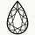 Black and white illustration of a pear-shaped diamond, featuring intricate geometric facets.