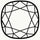 Black and white illustration of a cushion-cut diamond, featuring rounded corners and intricate geometric facets.