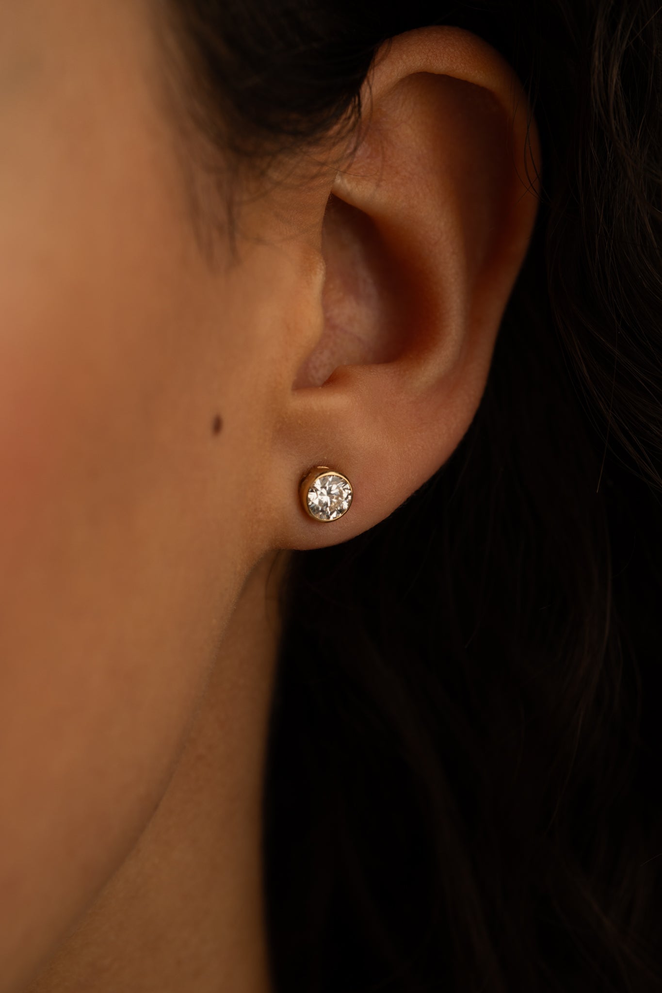 Bezel Studs Örhängen Large (1tcw)