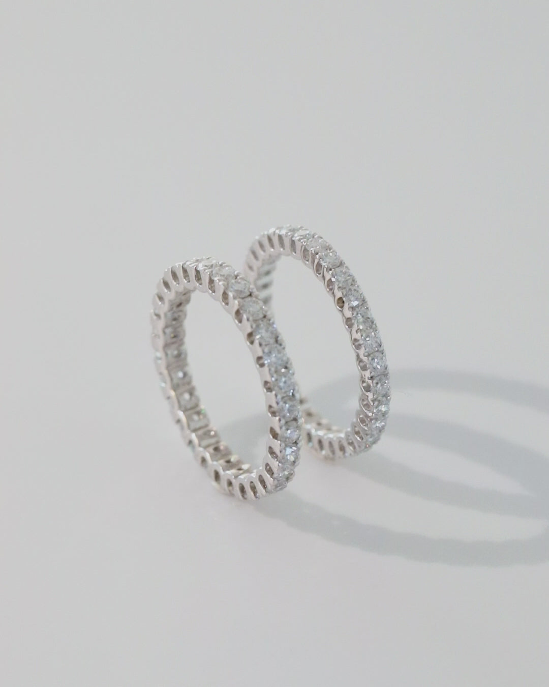 Luxurious Eternity Diamond Rings, made of lab-grown diamonds and 18k solid gold.