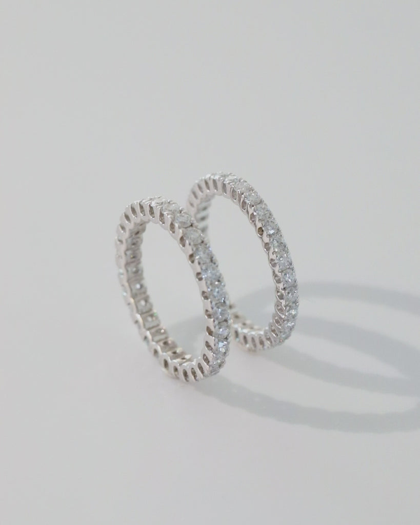 Luxurious Eternity Diamond Rings, made of lab-grown diamonds and 18k solid gold.
