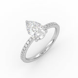 The Pear Solitaire with Pavé band