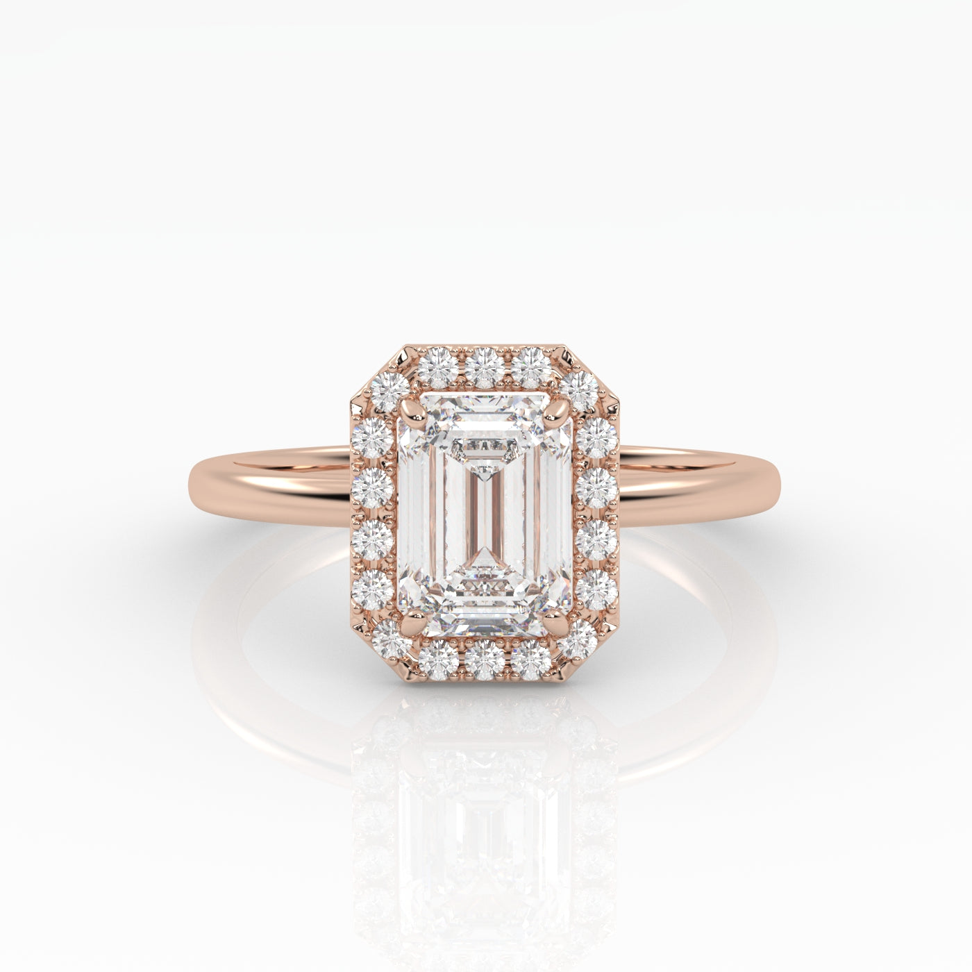 Emerald Solitärring med halo