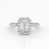 Emerald Solitärring med halo