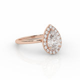 Päron Solitärring med halo