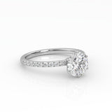 The Round Six Prong Solitaire with Pavé band