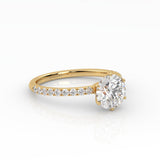 The Round Six Prong Solitaire with Pavé band