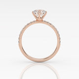 The Round Six Prong Solitaire with Pavé band
