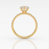 The Round Six Prong Solitaire with Pavé band